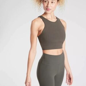 Athleta Olive green Conscious Crop  in powervita